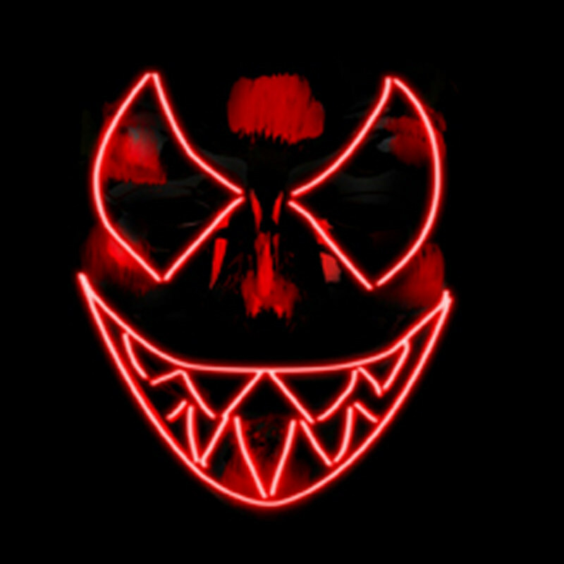 Halloween Clubbing Light Up LED Evil Venom Mask Club Night Rave Cosplay Party