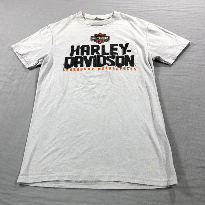Harley Davidson Shirt Adult Small Gray Belarus Motorcycle Tee Crew Neck Mens