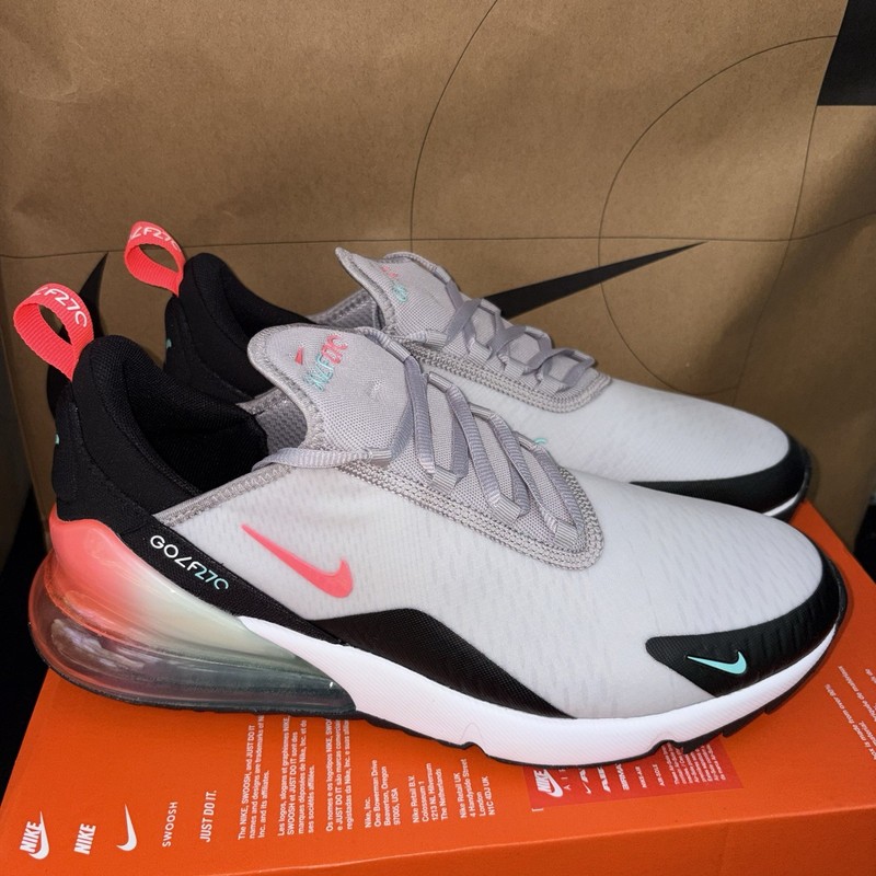 NEW Nike Air Max 270 G Golf NBY CK6483-024 Atmosphere Grey Hot Punch Men Size 10