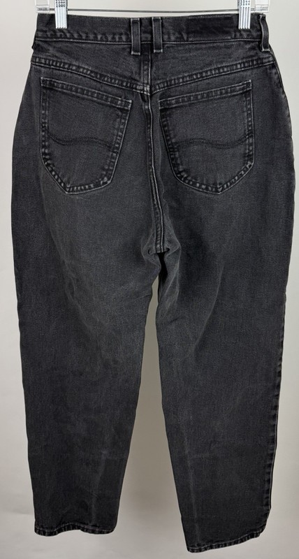 Vintage Lee Jeans Womens 26 26×28 ACTUAL Relaxed Fit Faded Black Denim 90s Mom