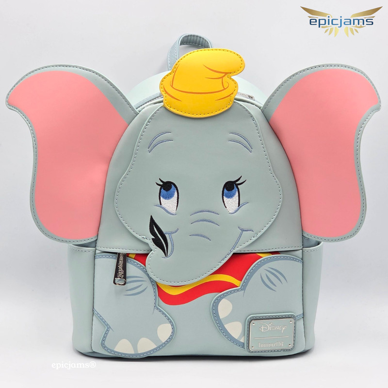 Loungefly Disney Dumbo Figural Big Ears Gray Elephant Mini Backpack Bag New