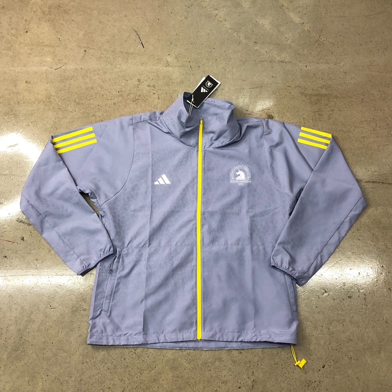Adidas 2023 Boston Marathon Womens Medium Windbreaker Jacket HY0267 Grey – New