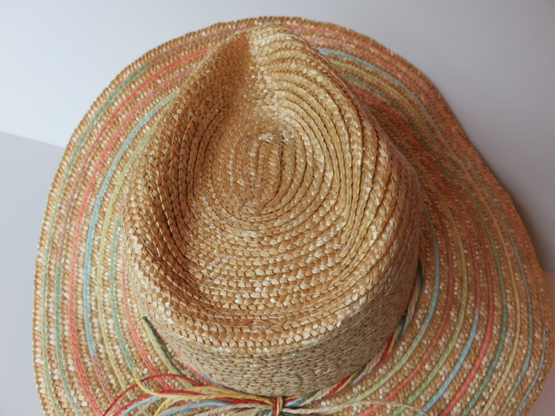 NEW San Diego Hat Company Brown Pastel Colorful Sun Hat Floppy Woven Straw UPF50 gallery