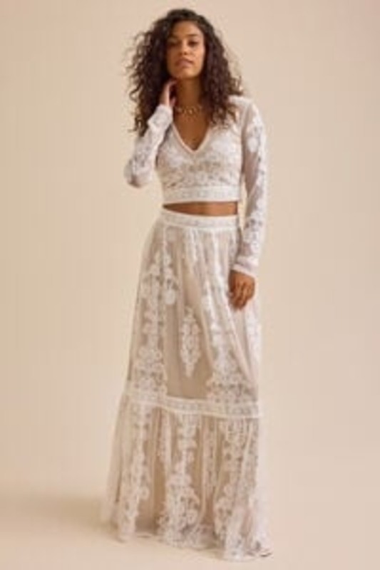 Altar’d State Arissa Floral Embroidered Maxi Skirt AS08 Fullsize