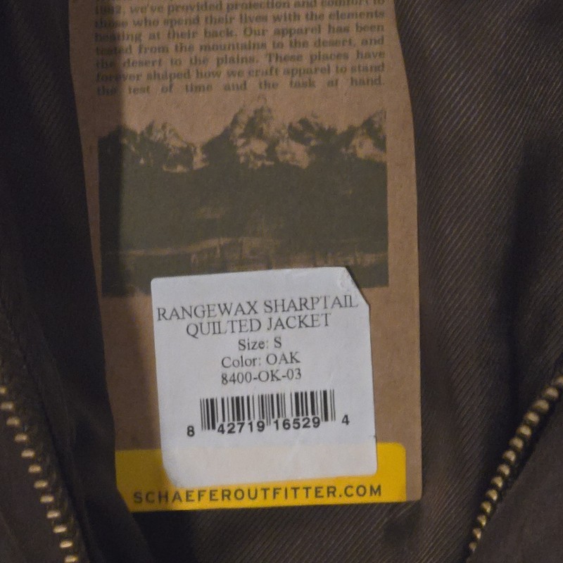 Schaefer Outfitter Men’s Oak Rangewax Sharptail Quilted Jacket Size Small gallery