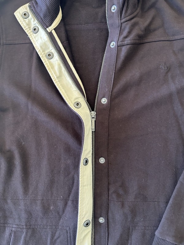 Lauren Ralph Lauren Cotton Lounge Set Zip Snap Jacket Draw String Pants Size M gallery