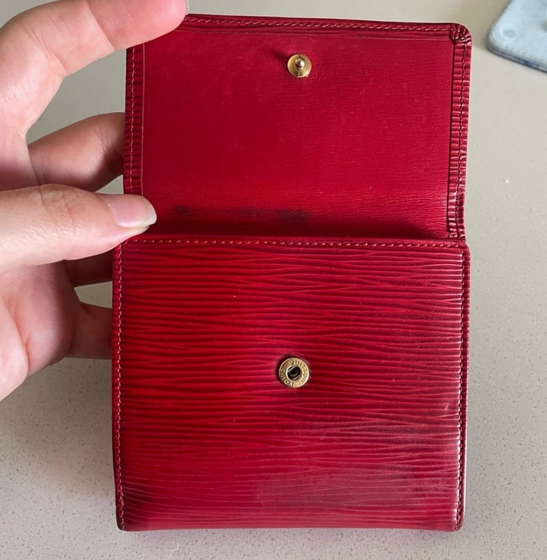 Authentic Louis Vuitton LV Red Epi Leather Compact Tri-Fold Wallet (11cm x 10cm) gallery