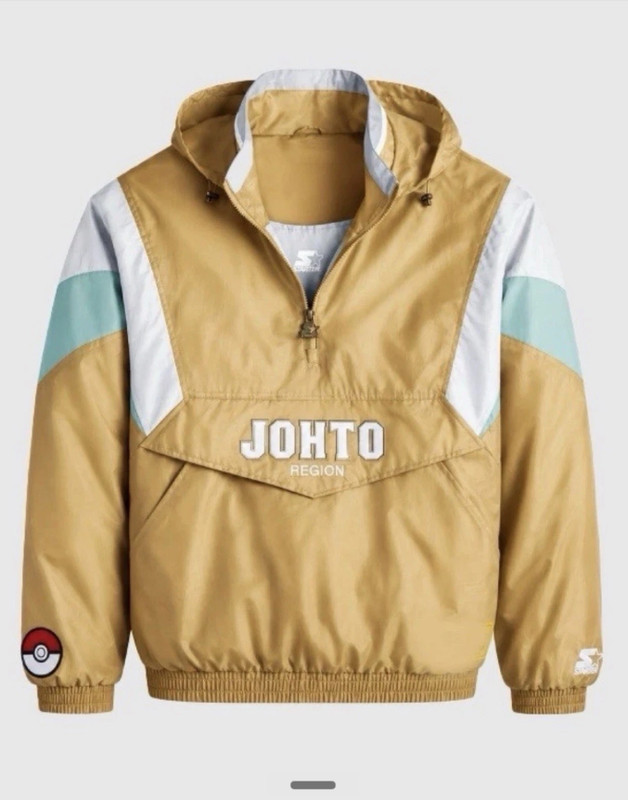 Pokemon x Target Starter Pullover Jacket Gold JOHTO Region Size Large