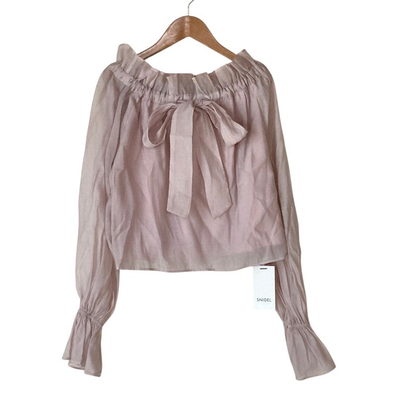 23AW SNIDEL 2-way Volume Blouse SWFB235080 Size F Pink Beige Women USED