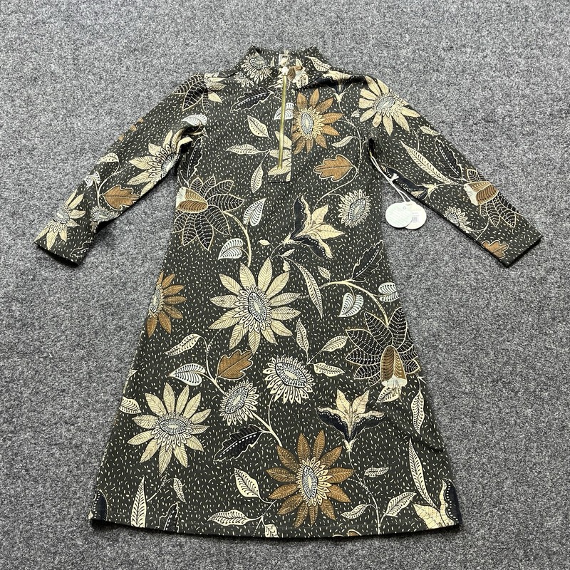 Spartina 449 Nora Half Zip Dress Womens Size XXS Botanic Garden Boho Floral NEW