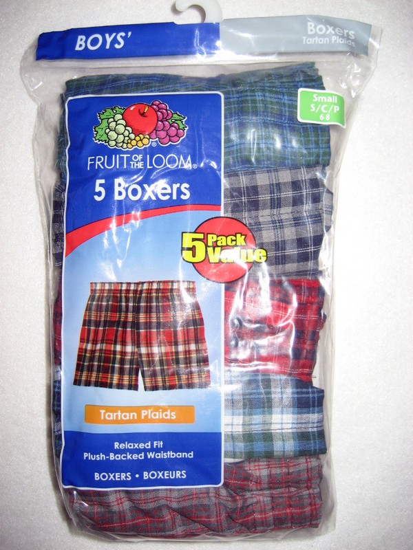 Fruit of the Loom 5 Pair Boys Boxers-Size S (6-8) – New in Package