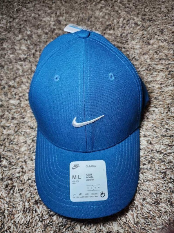 Nike Dri-Fit Club Cap Structured Swoosh Hat Navy Unisex Size M/L-NEW