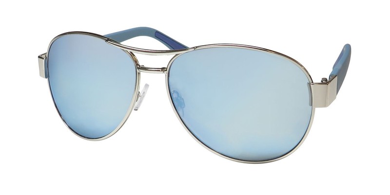 NEW ADRIENNE VITTADINI 6004 SUNGLASSES SHIELD FULL-RIM WOMENS SILVER METAL &