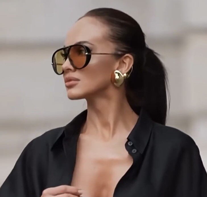 Celebrity Brand Designer Italy Orange Lens Vogue Gold Sunglasses Catwalk Fashion gallery