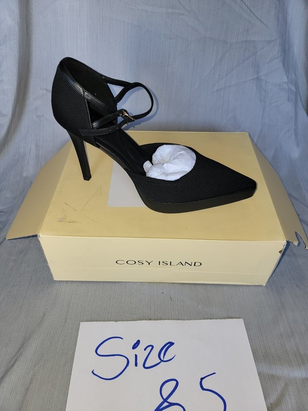 Cosy Island Women’s Black Fly Woven Pointed Toe Pumps US 8.5 NIB
