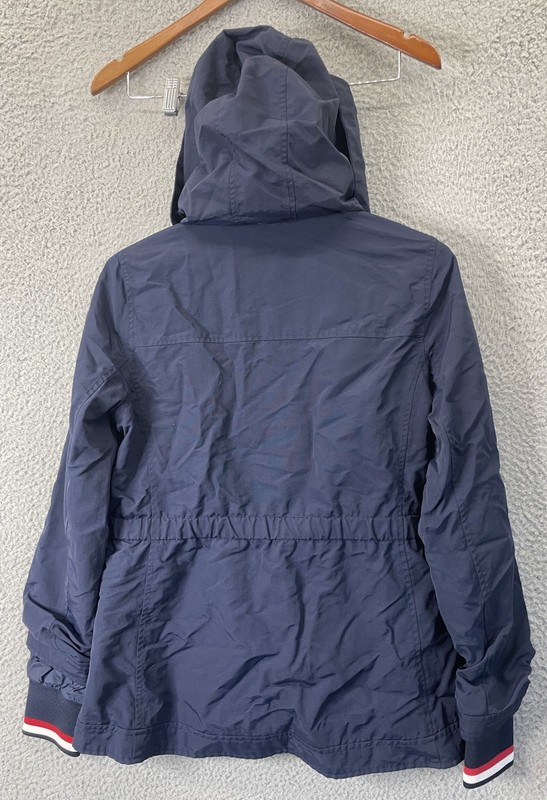 🔥 Tommy Hilfiger • Hooded Jacket Blue Navy Draw String • Women’s Size S gallery