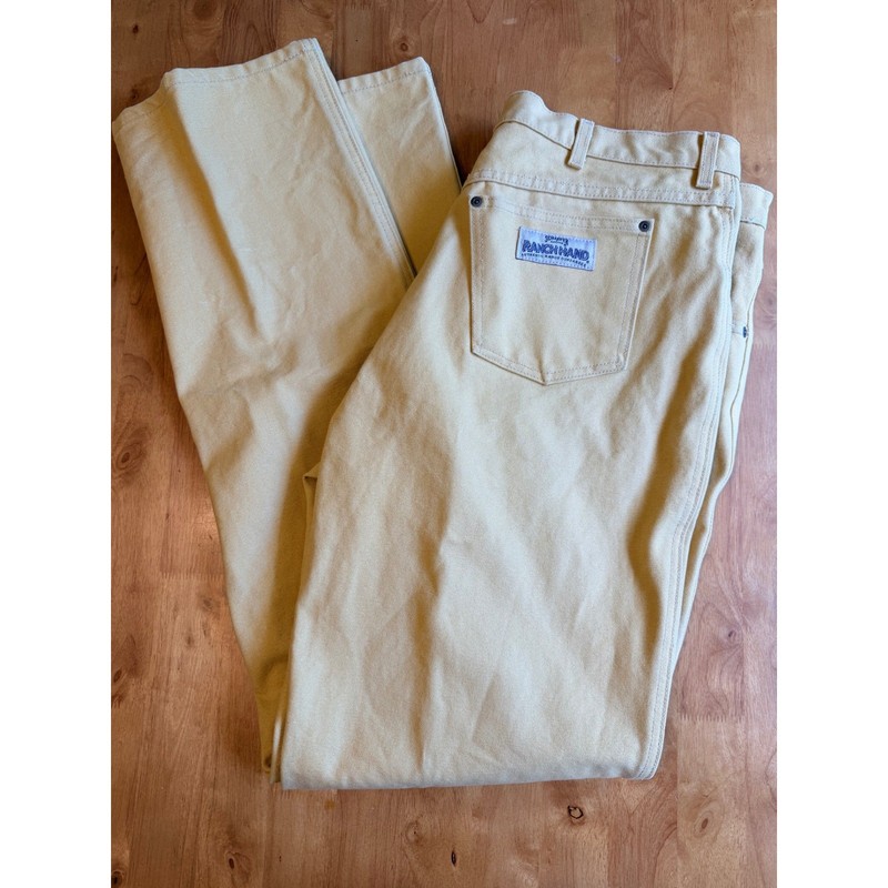 Schaefer Outfitter Ranch Hand Dungarees Tan Canvas Pants Mens 38×36 Made in USA