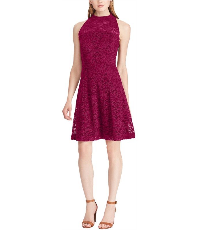 American Living Womens Lace A-line Dress