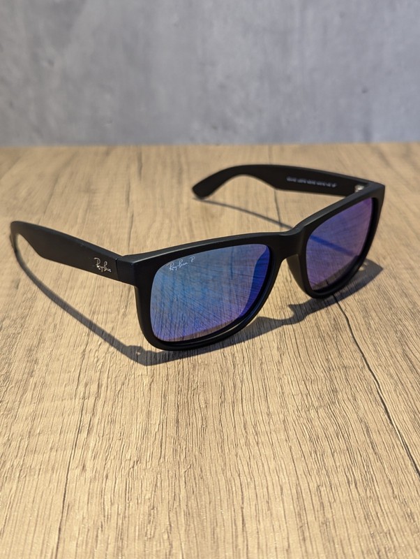 Ray-Ban RB4165 622/55 Black Frame Blue flash Polarized Lenses sunglasses-54mm