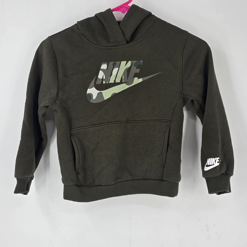 Nike Hooded Jumper Age 5-6Years Green Camo Good Condition