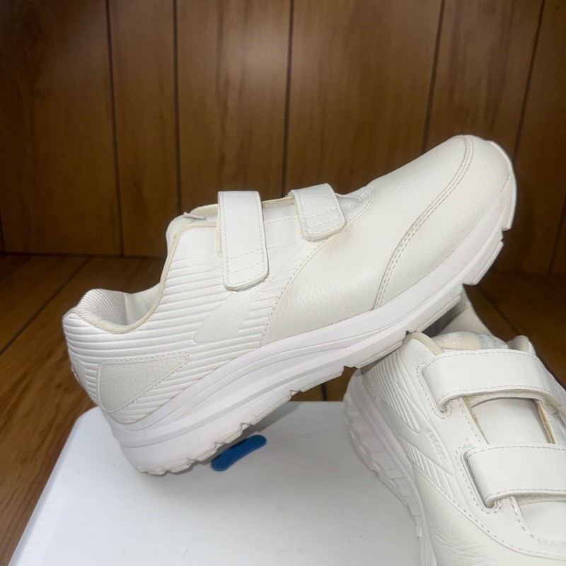 Brooks Addiction Walker 2 White Leather Hook Loop Mens 10.5 Extra Wide 4E Shoes
