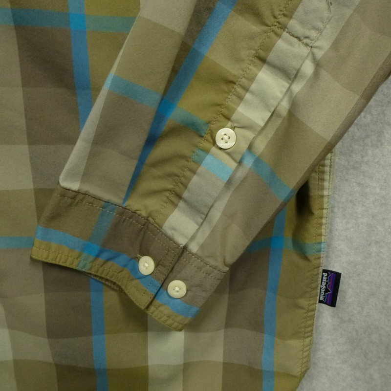 Patagonia Shirt Mens Medium Brown Plaid Lightweight Polyamide Polyester Casual gallery