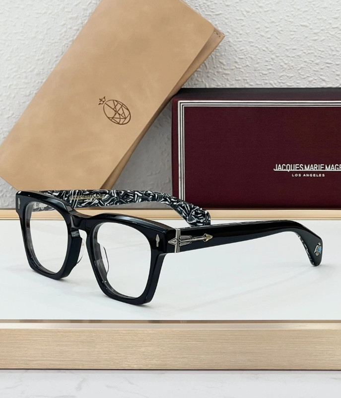 Jacques Marie Mage Zephirin Black Marble Temple Eyeglasses with Box 49-23