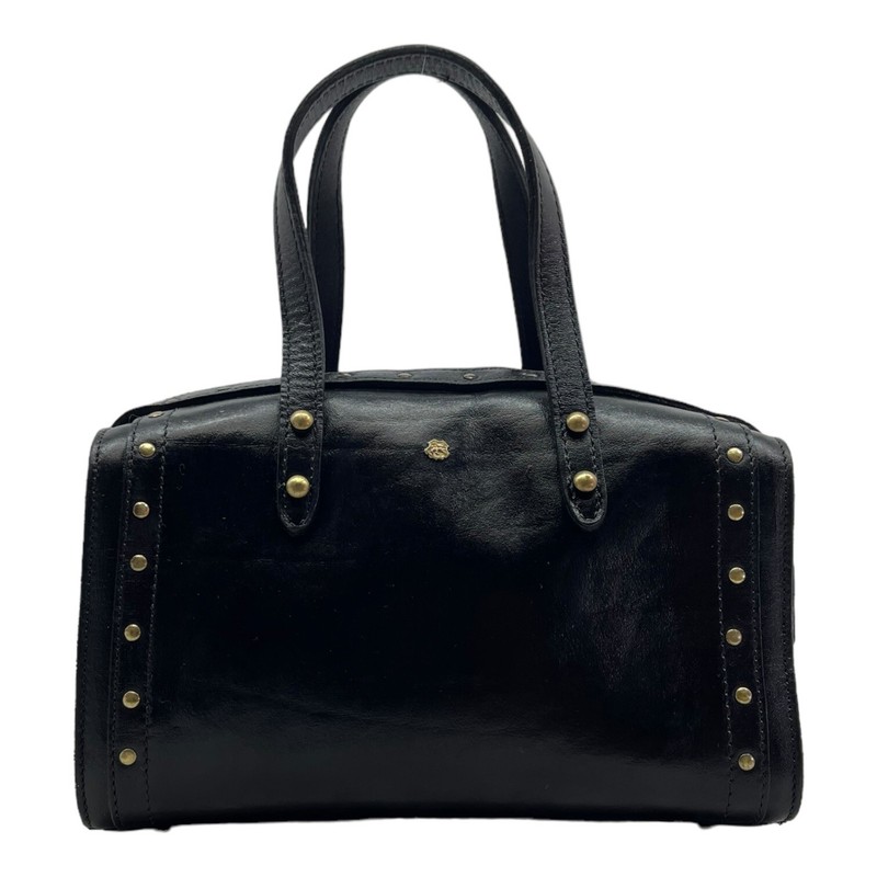 Vintage 60s 70s MARCOLINO JOHN ROMAIN Handmade Leather Satchel Bag Handbag BLACK
