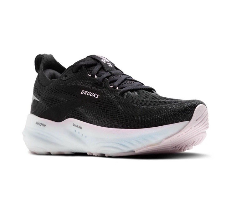 Brooks Glycerin 22 Womens Running Sneaker Black Orchid Ice White 120434 1B 024