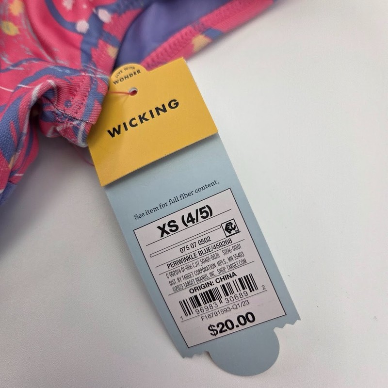 Cat & Jack Size XS 4/5 Pink & Blue Dance Gymnastics Leotard w/ Keyhole Back gallery