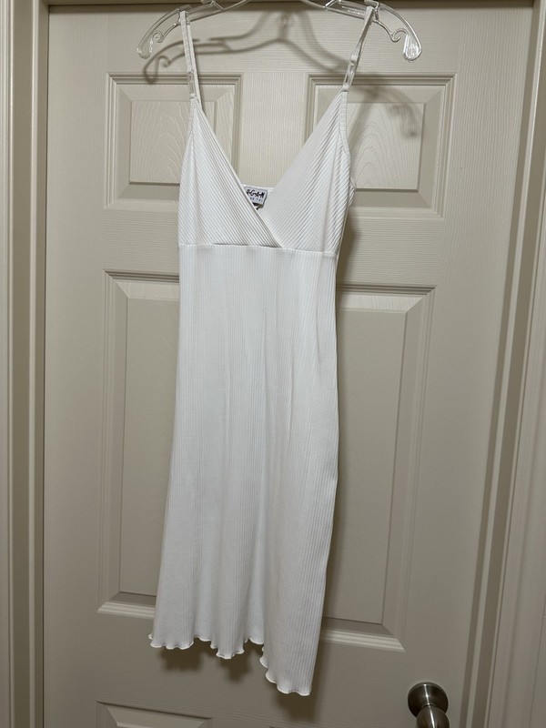 Morgan de Toi Small Cream Color Non Adjustable Spaghetti Strap Dress