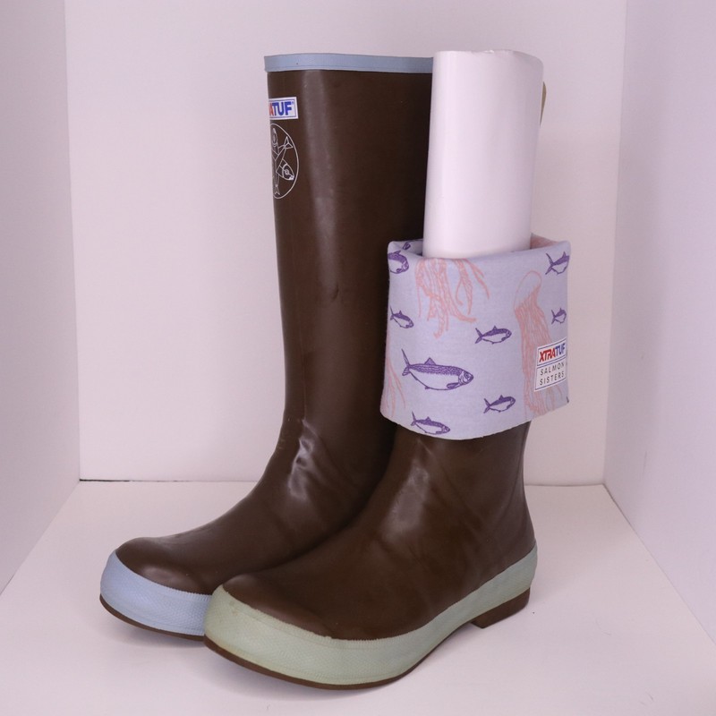 Xtratuf Salmon Sisters 15″ Legacy Boots Size 8 Women Brown Jellyfish Rubber