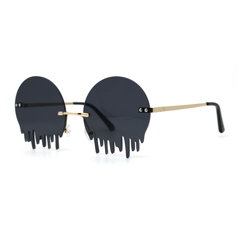 Melting Round Circle Lens Unique Hippie Sunglasses