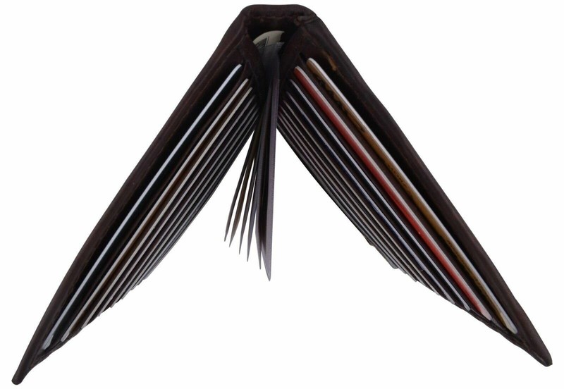 Genuine Leather Credit Card Holder Wallet 19 Card Slots + 1 ID Window gallery