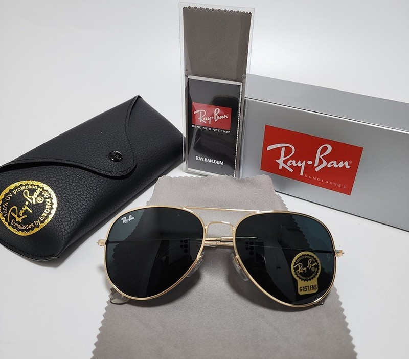 Ray-Ban RB3025 Aviator Sunglasses Gold Frame Gray Glass Lens 58mm UV400 gallery