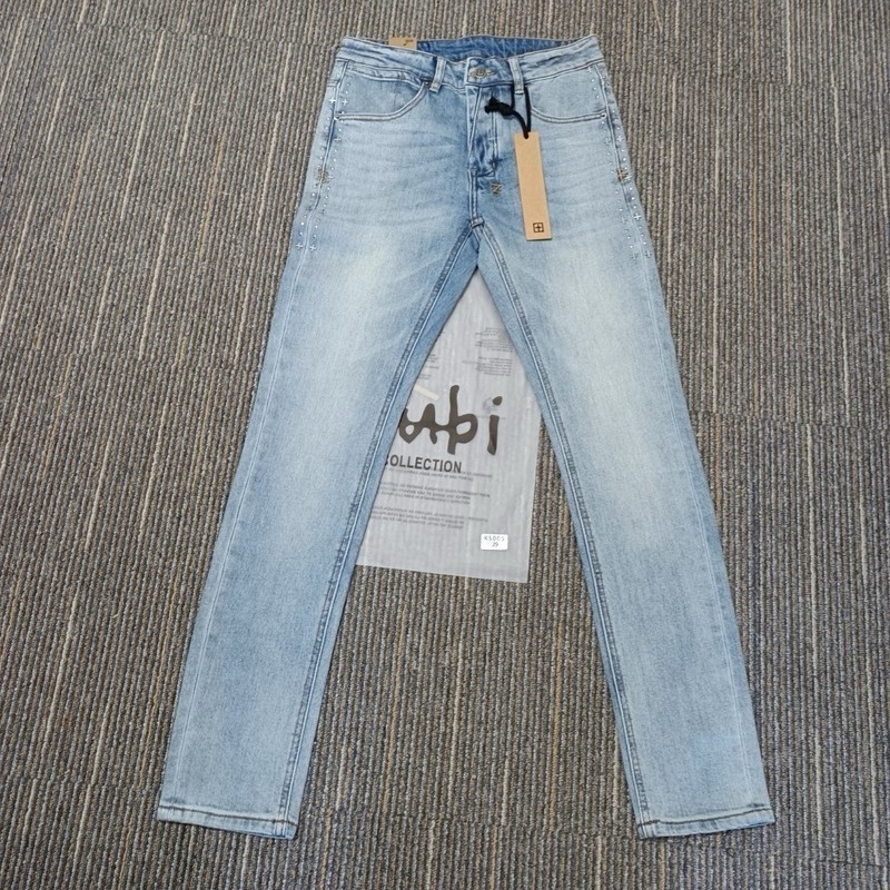 KSUBI Men’s Washed Blue Letter Printing Pants Jeans size 36 KJ13 -FREE SHIPPING