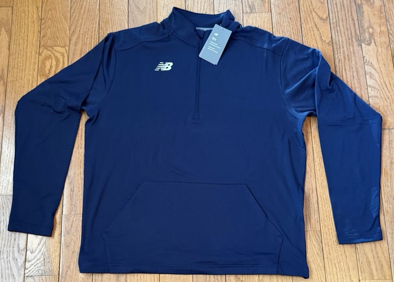New Balance Blue Solid Half Zip Size Large Midfield