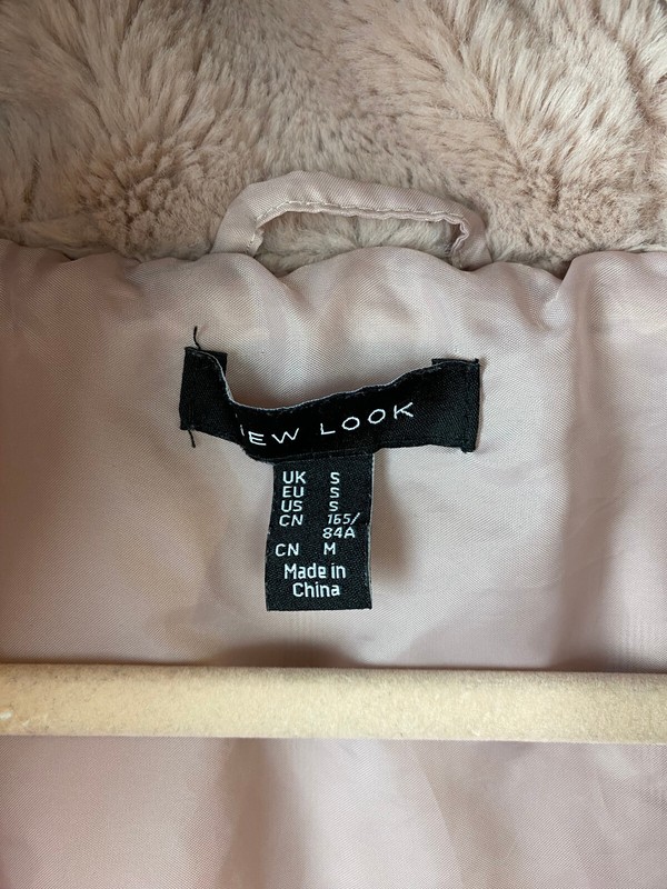 New Look Dusky Pink Hooded Zip Lined Size S Teddy Coat with Pockets gallery
