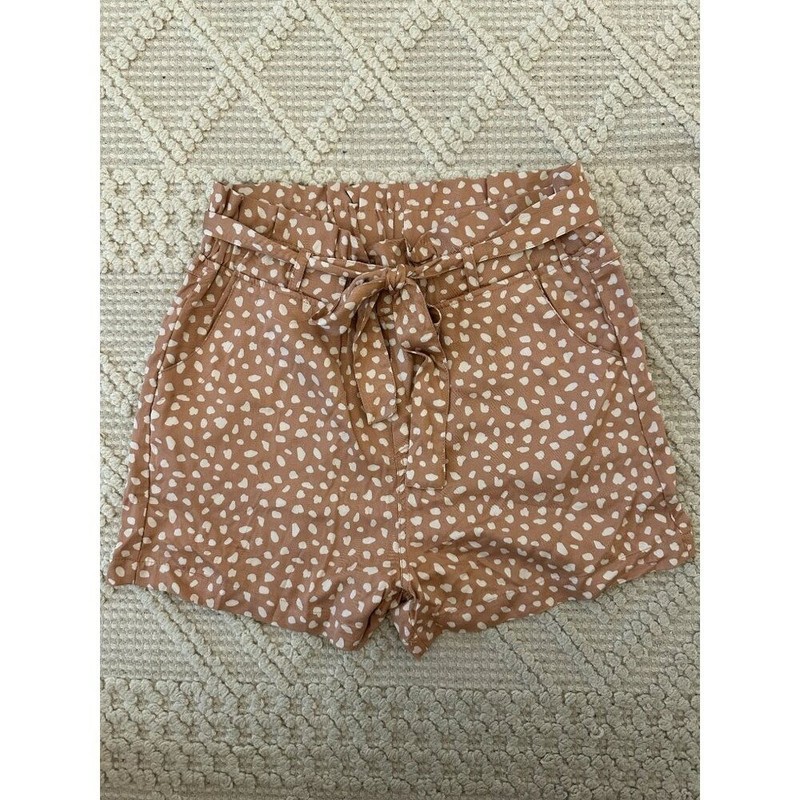 Thread & Supply Women’s High-Waist Clay Polka Dot Shorts With Belt — Size L