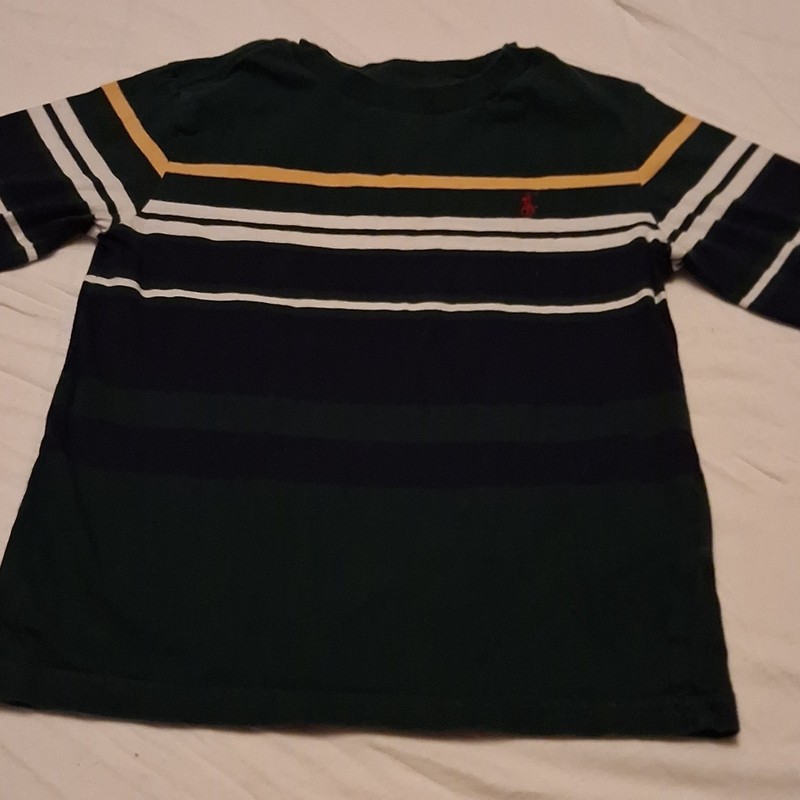 Polo Ralph Lauren Boys Striped Crew Neck Short Sleeve Cotton Logo Tee 4