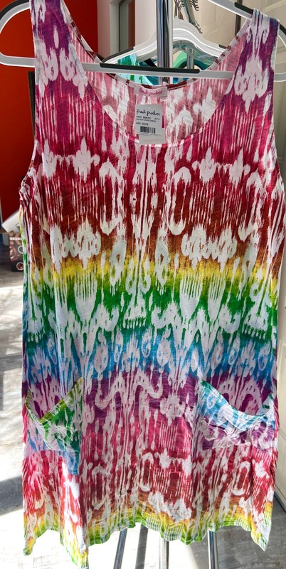 Fresh Produce – Sun Ray Drape White Boho Artsy Dress – Plus 1X – New w/ Tags NWT