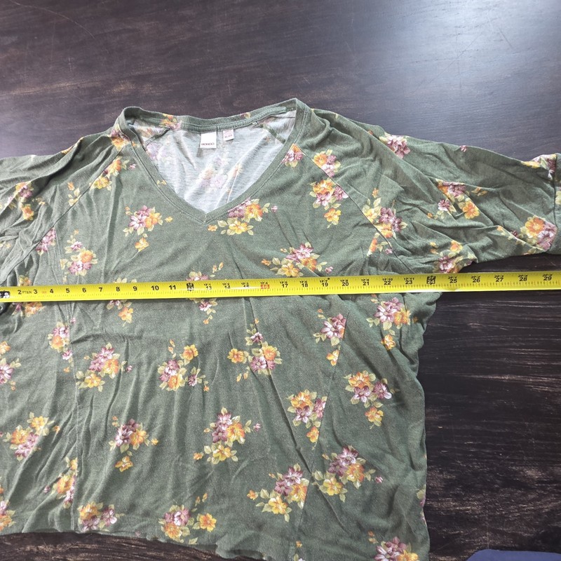 Bongo Women's Green Floral Crop Top Size XL gallery