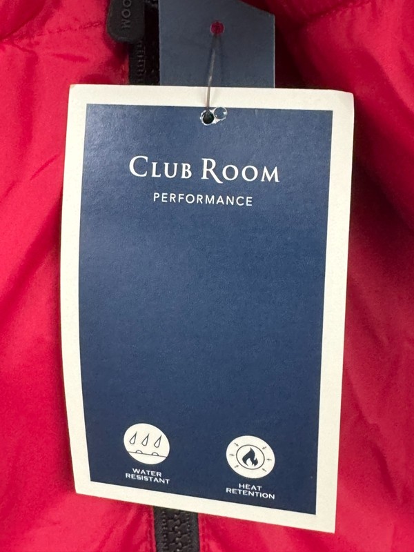(NEW) $150 CLUB ROOM - PUFFER JACKET, RED, SIZE MEDIUM gallery