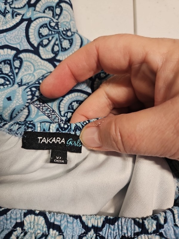 Takara Girls, Dressy Romper, XL, Nautical Summer Off Shoulders gallery