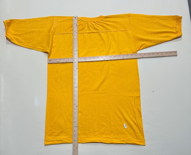 Vintage Cal Cru Adult L Yellow Lot (6) Football Jersey 50/50 T-shirts Blanks NOS gallery