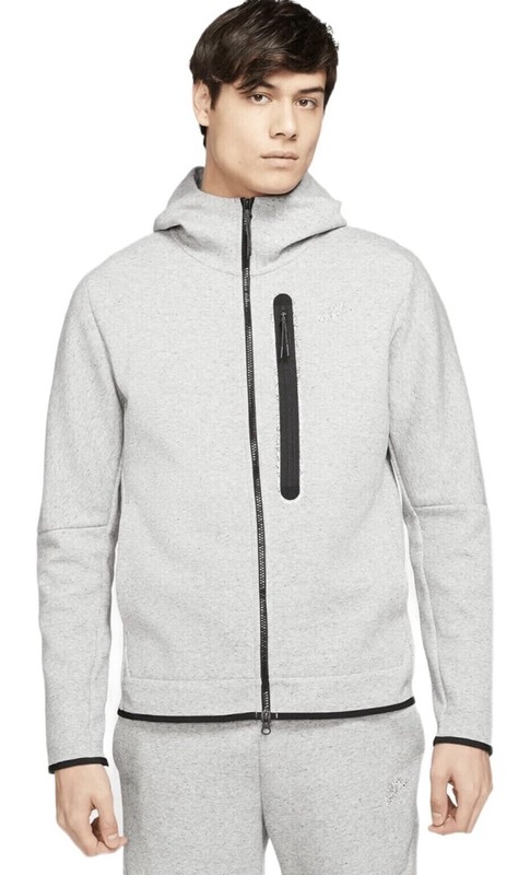 Nike Men’s Gray Full-Zip Hooded Fleece Hoodie Jacket, Size M Regular