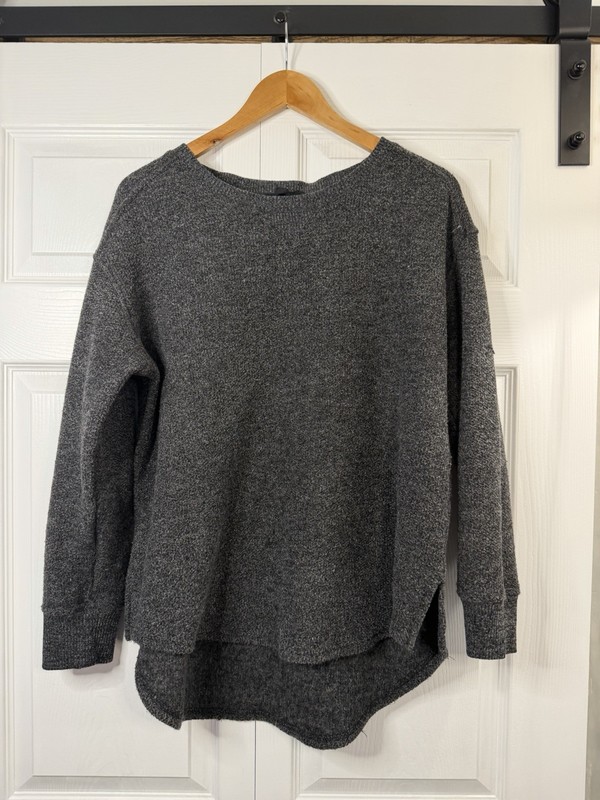Jane & Delancey Women’s Gray Solid Knit Crew Neck Long Sleeve Pullover XL