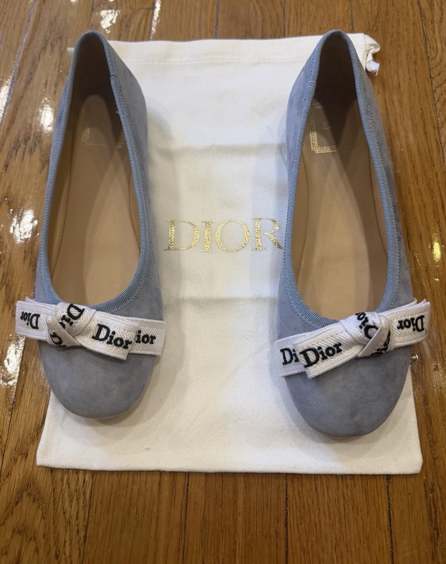 Ballet Flats in Sky Blue Suede- Size 37 gallery