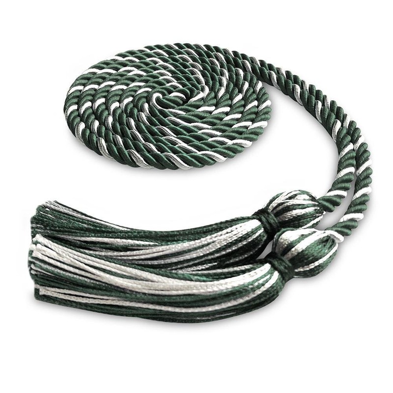 Endea Graduation Single Honor Cord Forest Green/White