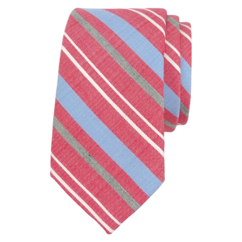 1901 NORDSTROM Mens Silk Stripe Neck Tie Red Blue Green 2.5 Slim Fashion Necktie
